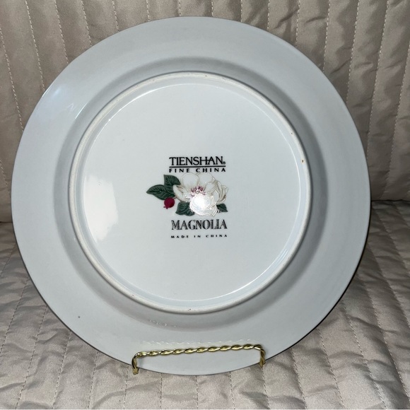 VTG TIENSHAN Magnolia fine China plate Holiday dinner serving candles 10 5/8 in. - Picture 5 of 5